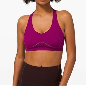 Arise bra good light support c/d cup Lululemon bra deep fuschia